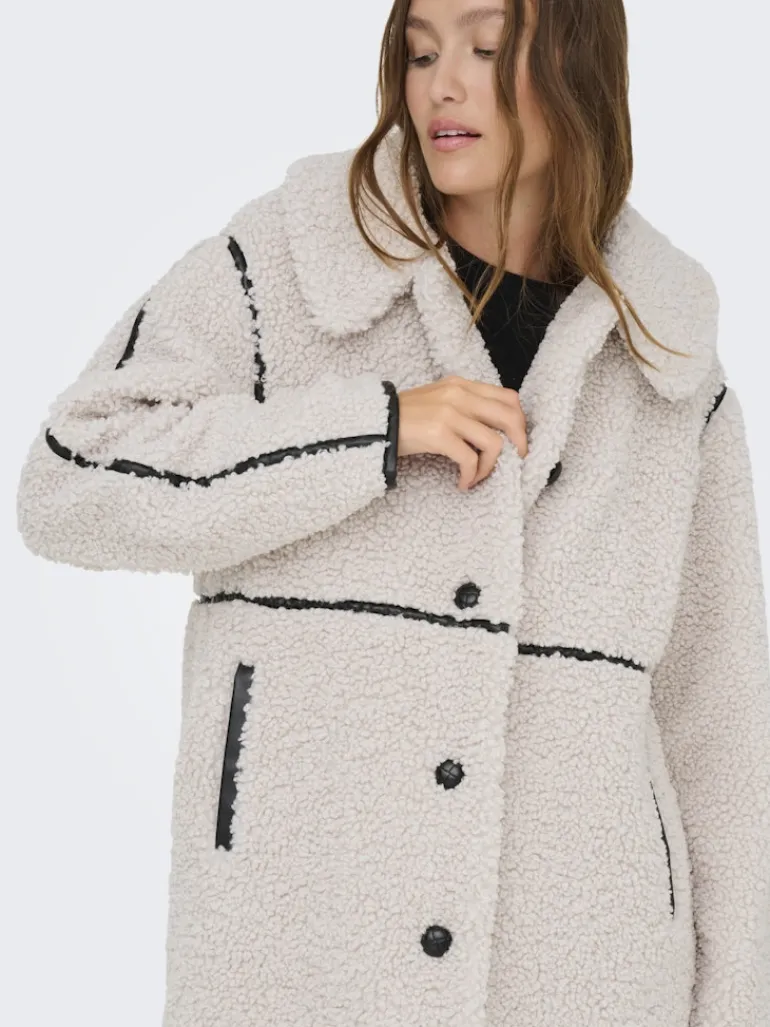 ONLRUBI SHEARLING COAT CS OTW pumice stone