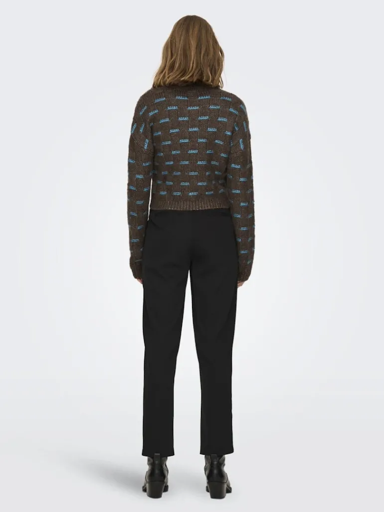 ONLRUBY L/S STRUCTURE PULLOVER BF KNT hot fudge