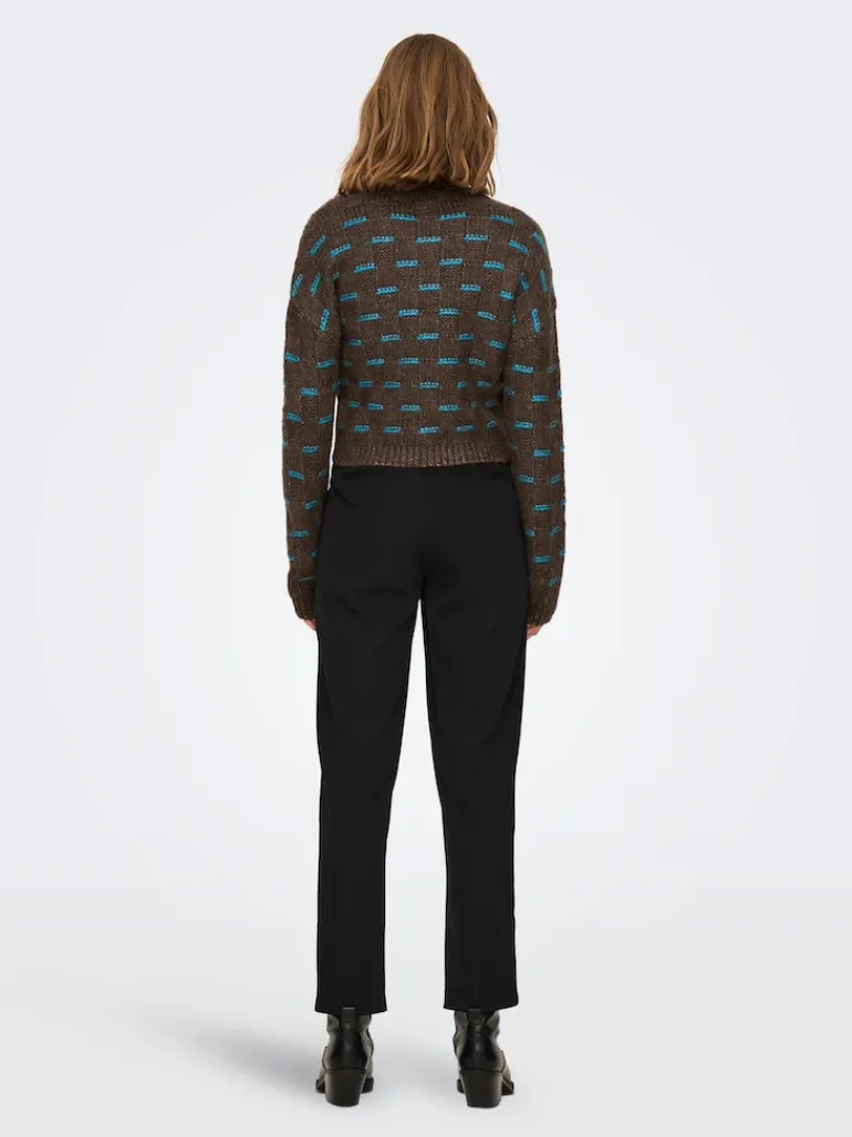 ONLRUBY L/S STRUCTURE PULLOVER BF KNT hot fudge