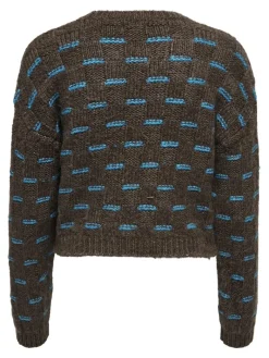 ONLRUBY L/S STRUCTURE PULLOVER BF KNT hot fudge
