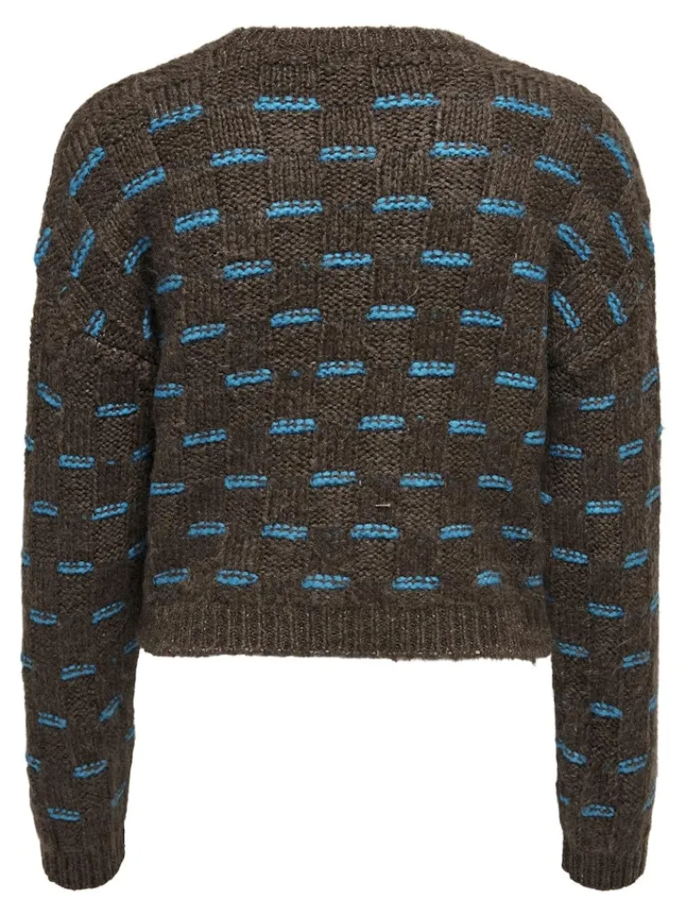 ONLRUBY L/S STRUCTURE PULLOVER BF KNT hot fudge