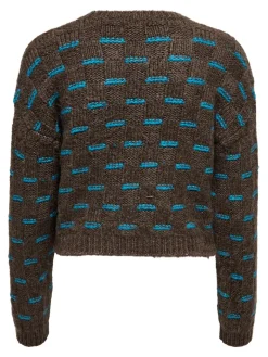 ONLRUBY L/S STRUCTURE PULLOVER BF KNT hot fudge