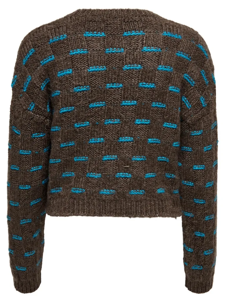 ONLRUBY L/S STRUCTURE PULLOVER BF KNT hot fudge