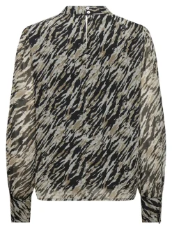ONLSABBIE LIFE L/S HIGHNECK TOP WVN CS aqua gray