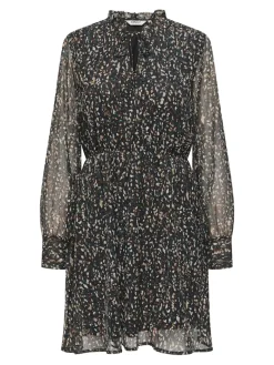 ONLSABBIE LIFE L/S STRING DRESS WVN CS black