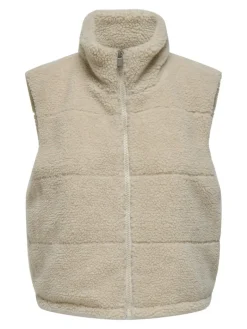 ONLSANDRA LIFETEDDY WAISTCOAT ZIP CS OTW pumice stone