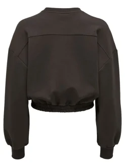 ONLSCARLETT L/S CROPPED O-NECK SWT hot fudge