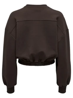 ONLSCARLETT L/S CROPPED O-NECK SWT hot fudge
