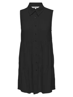 ONLSIESTA S/L LINEN BL SHIRT DRESS PNT black