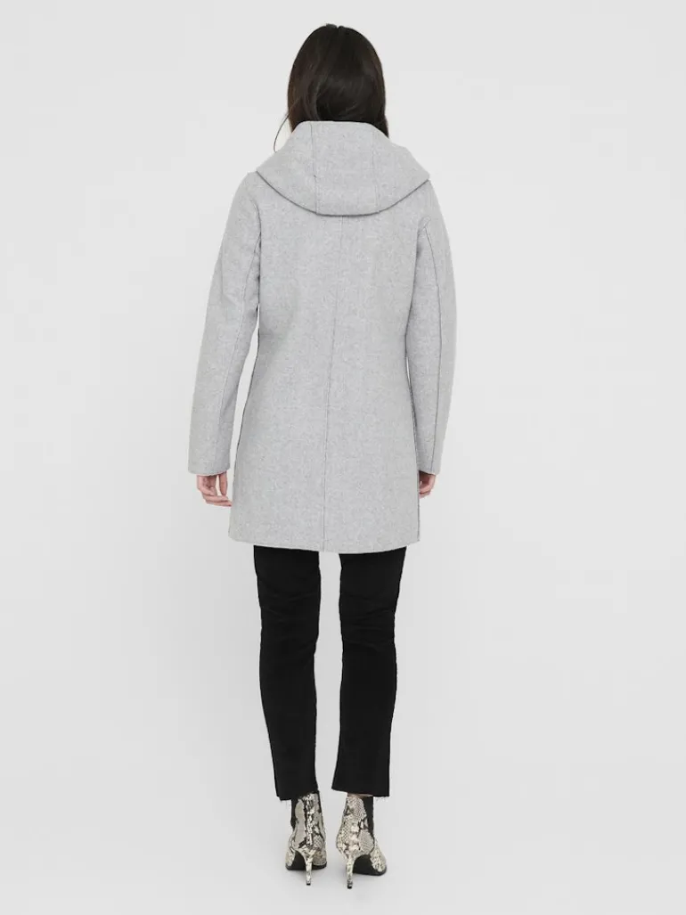 ONLSIRI BONDED HOOD COAT CC OTW light grey melange