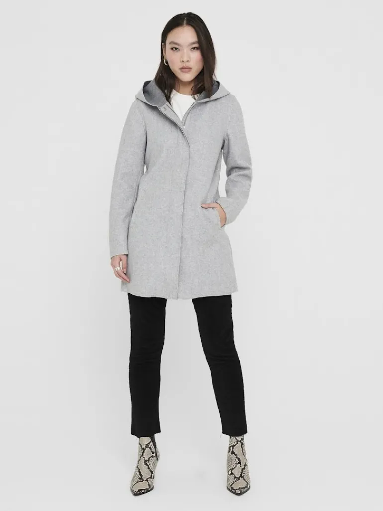 ONLSIRI BONDED HOOD COAT CC OTW light grey melange
