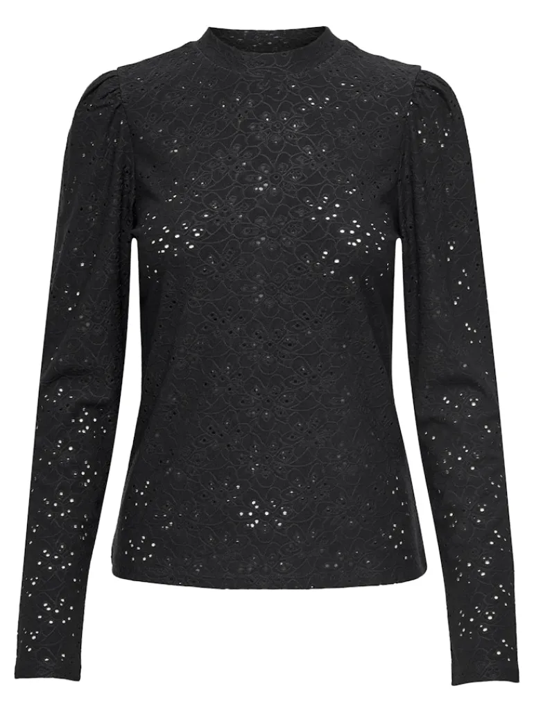 ONLSMILLA LIFE L/S PUFF TOP JRS black
