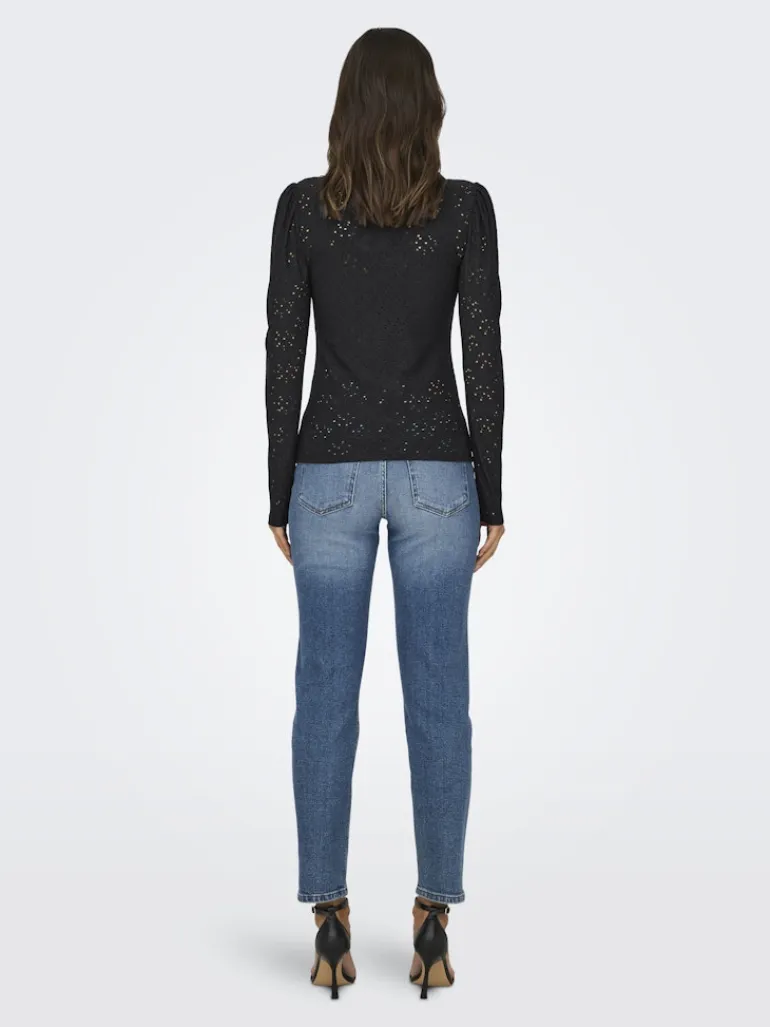ONLSMILLA LIFE L/S PUFF TOP JRS black