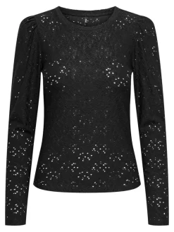 ONLSMILLA L/S O-NECK PUFF TOP JRS black