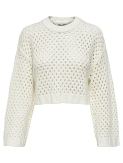 ONLSMILLA SHORT PULLOVER L/S KNT NOOS marshmallow