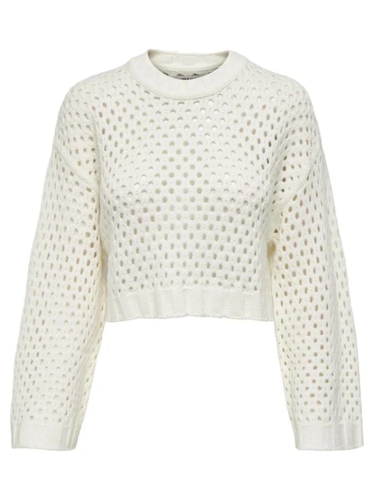 ONLSMILLA SHORT PULLOVER L/S KNT NOOS marshmallow