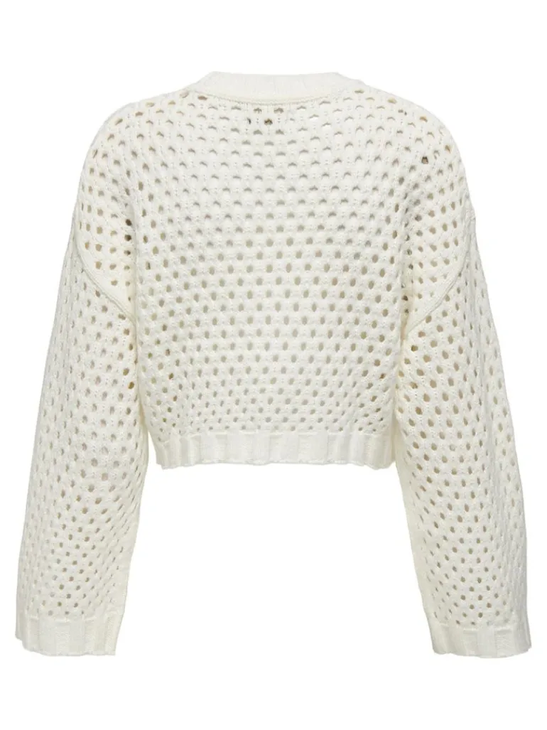 ONLSMILLA SHORT PULLOVER L/S KNT NOOS marshmallow
