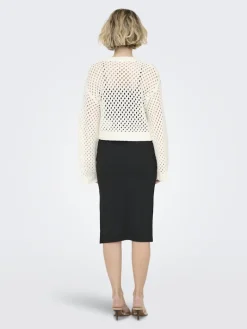 ONLSMILLA SHORT PULLOVER L/S KNT NOOS marshmallow