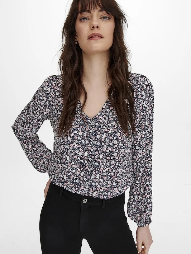 ONLSONJA LIFE L/S BUTTON TOP PTM night sky2