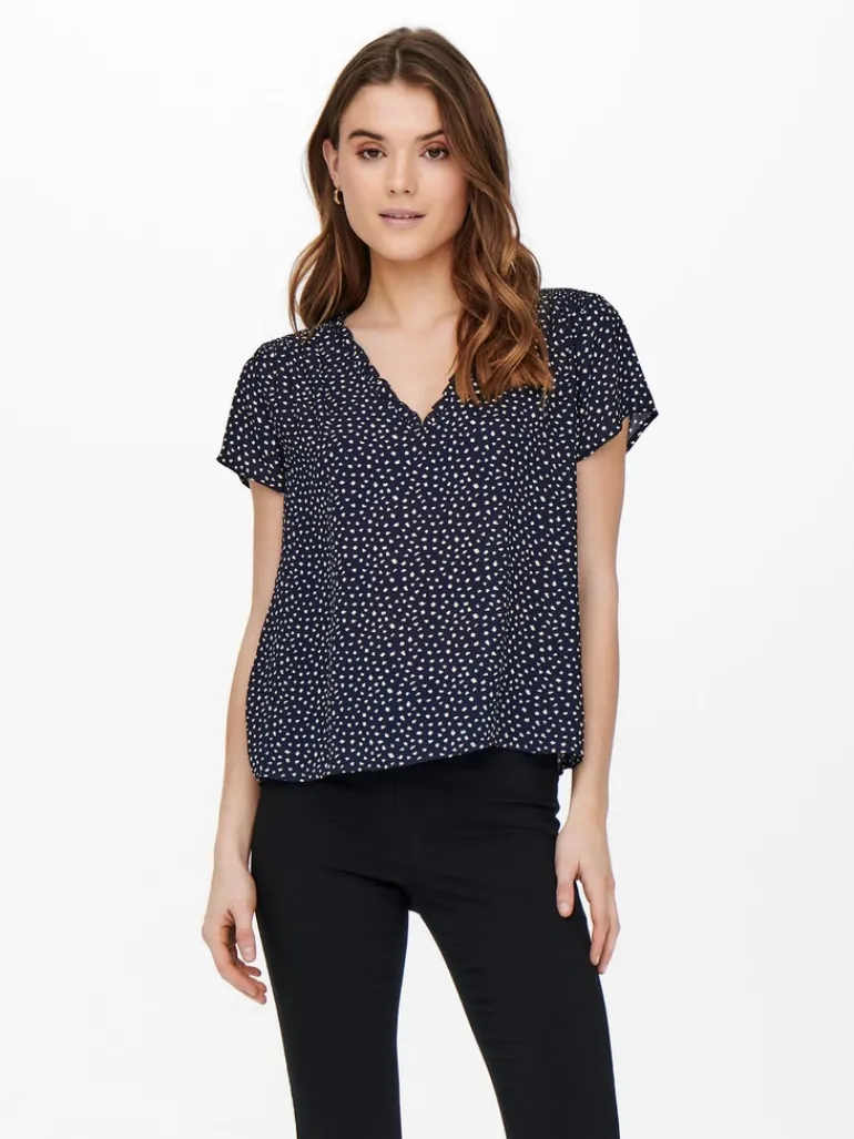 ONLSONJA LIFE S/S V-NECK TOP PTM night sky1