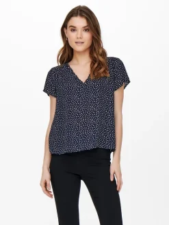ONLSONJA LIFE S/S V-NECK TOP PTM night sky1