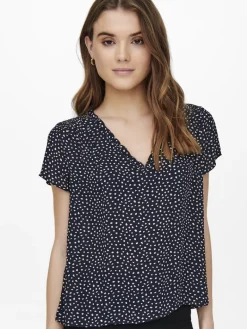 ONLSONJA LIFE S/S V-NECK TOP PTM night sky1