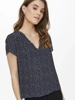 ONLSONJA LIFE S/S V-NECK TOP PTM night sky1