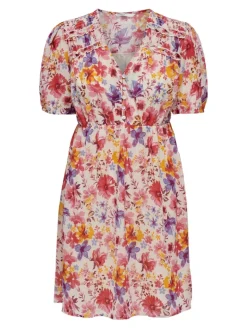 ONLSTAR LIFE FIA S/S FRILL DRESS PTM camellia rose