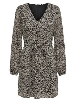 ONLSTAR LIFE L/S PLISSE SLEEVE DRESS WVN black