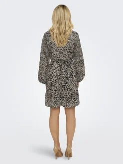 ONLSTAR LIFE L/S PLISSE SLEEVE DRESS WVN black