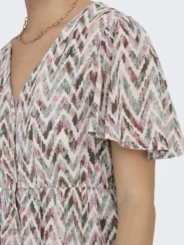 ONLSTAR LIFE S/S SLOANE DRESS PTM cloud dancer