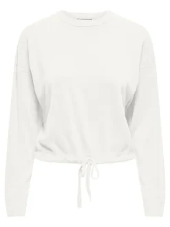ONLSUNNY LS STRING DETAIL O-NECK CC KNT cloud dancer