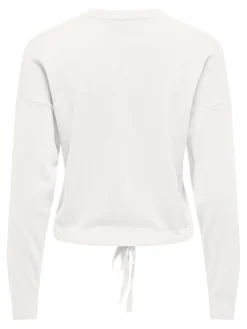 ONLSUNNY LS STRING DETAIL O-NECK CC KNT cloud dancer