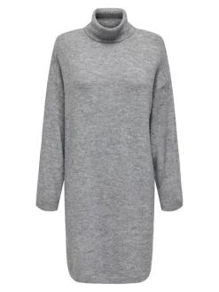 ONLTALIO LS STRIPE ROLLNECK DRESS BF KNT light grey melange