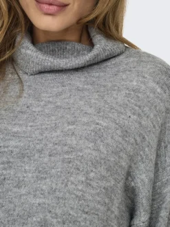 ONLTALIO LS STRIPE ROLLNECK DRESS BF KNT light grey melange