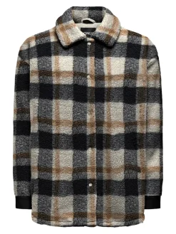 ONLTANJA CALISTA CHECK TEDDY JACKET OTW birch