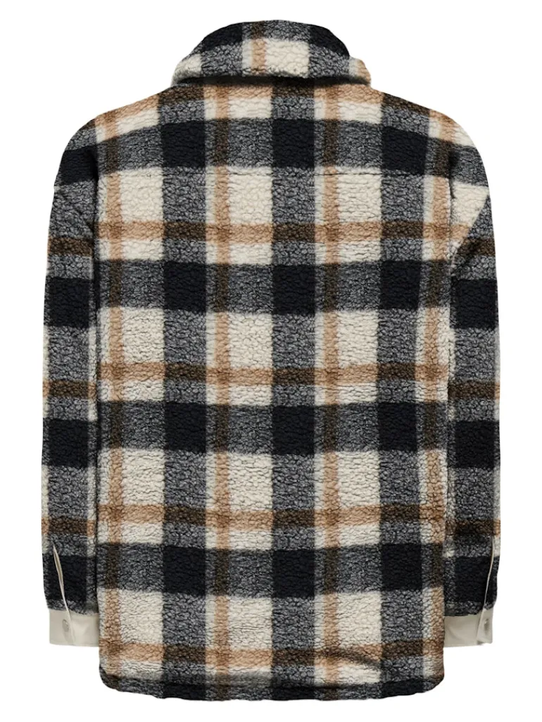 ONLTANJA CALISTA CHECK TEDDY JACKET OTW birch