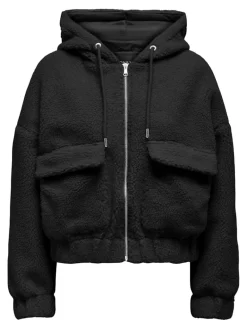 ONLTANJA TEDDY HOOD JACKET OTW NOOS black