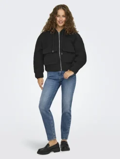 ONLTANJA TEDDY HOOD JACKET OTW NOOS black