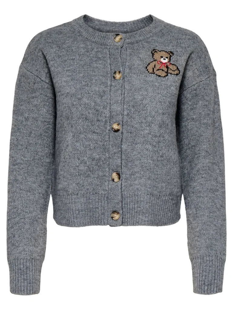 ONLTEDDY LS CARDIGAN EX KNT medium grey melange