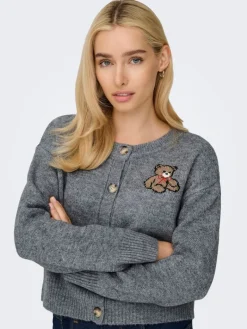 ONLTEDDY LS CARDIGAN EX KNT medium grey melange