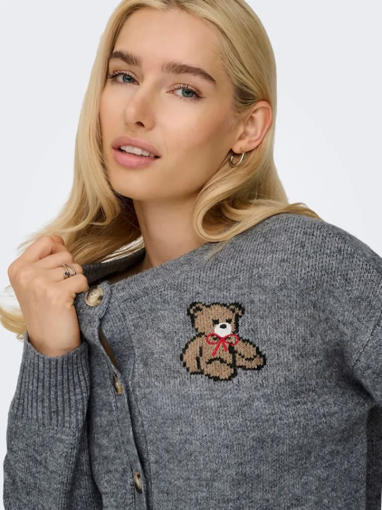 ONLTEDDY LS CARDIGAN EX KNT medium grey melange
