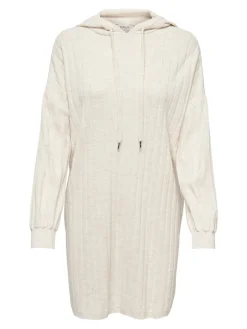 ONLTESSA CAREY L/S HOOD DRESS KNT pumice stone
