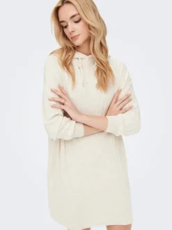 ONLTESSA CAREY L/S HOOD DRESS KNT pumice stone