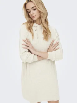ONLTESSA CAREY L/S HOOD DRESS KNT pumice stone
