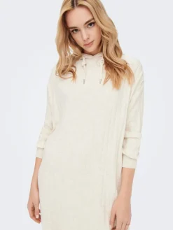 ONLTESSA CAREY L/S HOOD DRESS KNT pumice stone