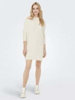 ONLTESSA CAREY L/S HOOD DRESS KNT pumice stone