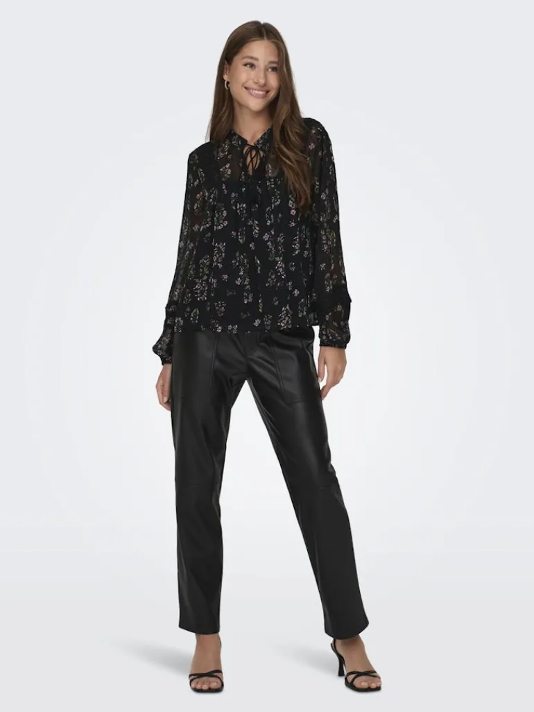 ONLTESSA ELIZA LS TOP WVN black