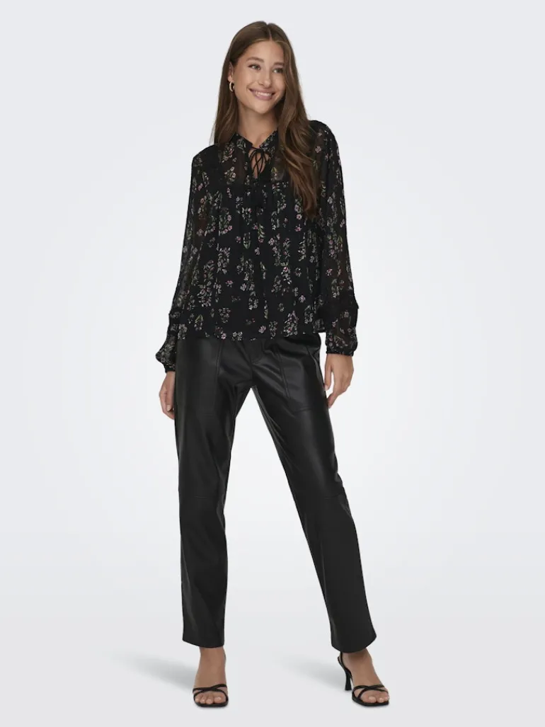 ONLTESSA ELIZA LS TOP WVN black