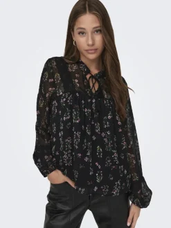 ONLTESSA ELIZA LS TOP WVN black